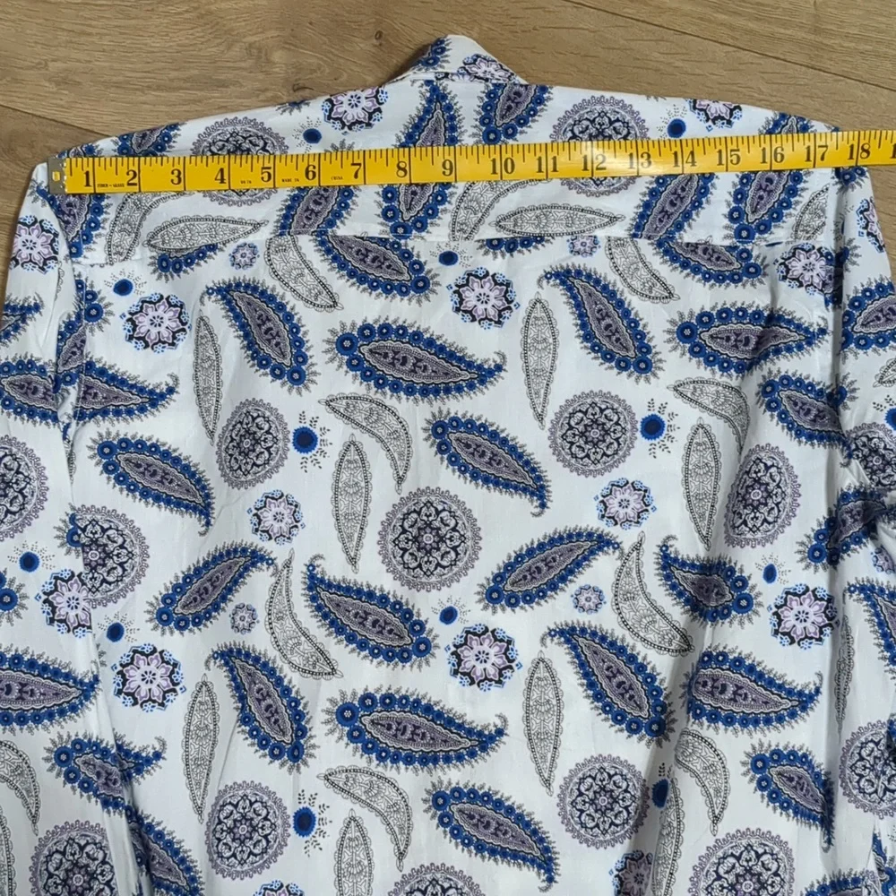 Robert Graham Amoeba Paisley Gothic Geometric Patterned Men's Shirt Size M - Picture 8 of 13